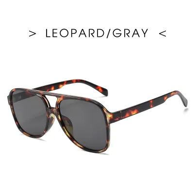 Women Fashion Retro Double Beam Big Frame AC Lens Sunglasses