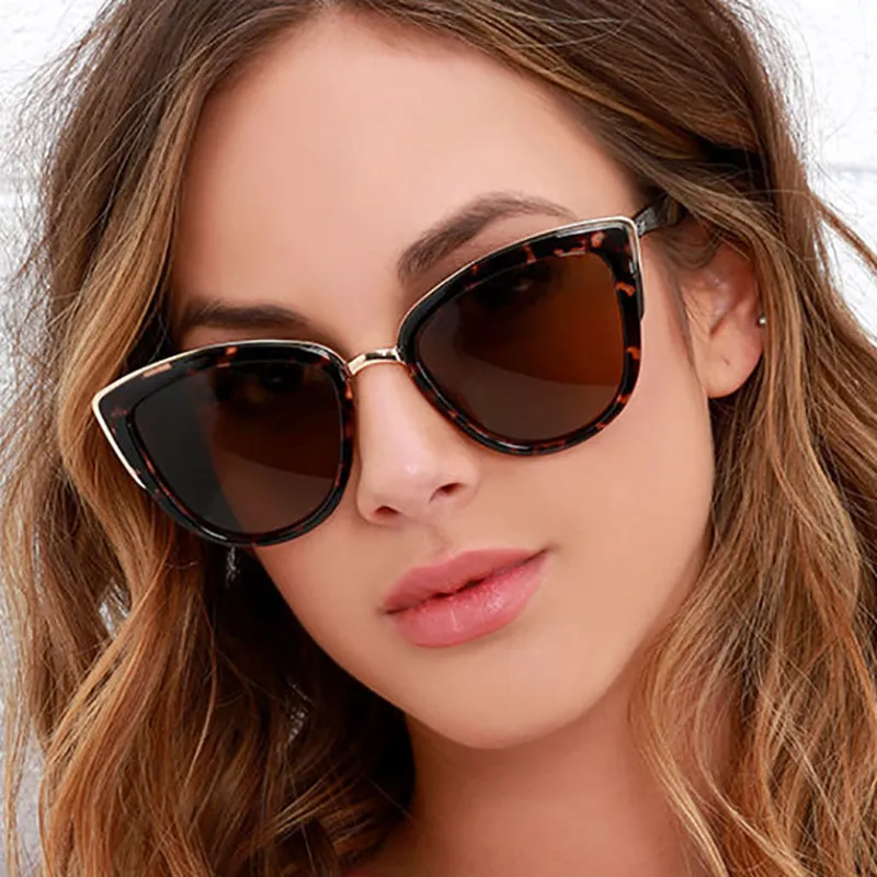 Women's Retro Leopard Cat Eye Sunglasses