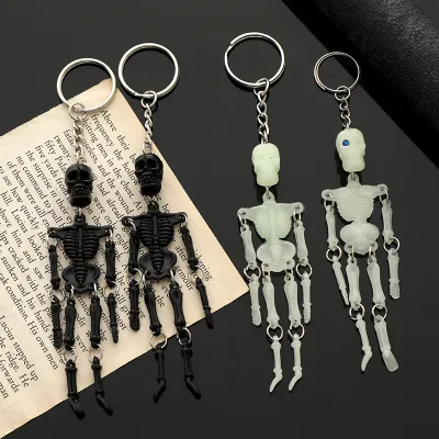 Halloween Luminous Multi-Joint Skull Keychain