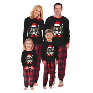 Cartoon Christmas Print Round Neck Long Sleeve Family Pajamas Set S-5XL