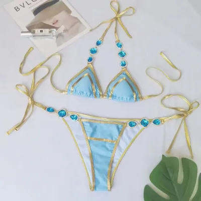 Women Sexy Rhinestone Phnom Penh Bikini