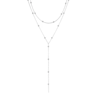 Women Fashion Multi-Layer Round Bead Tassel Pendant Necklace