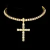 Gold Pendant 16 Inch Tennis Chain