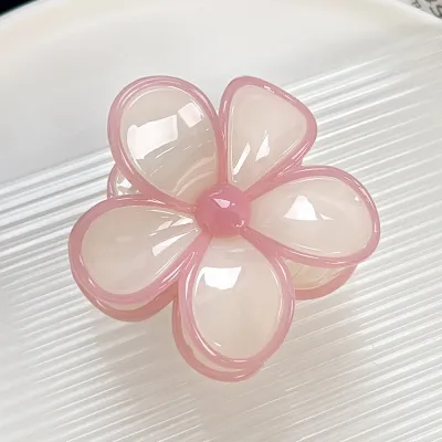Women Fashion Cute Floral Stitching Side Hair Clip