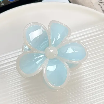 Women Fashion Cute Floral Stitching Side Hair Clip