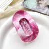 10Cm Round Clip-Marble Pink Purple