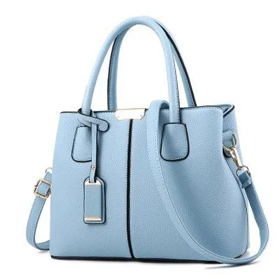 Women Simple Fashion Solid Color PU Handbag Satchel with Adjustable Strap