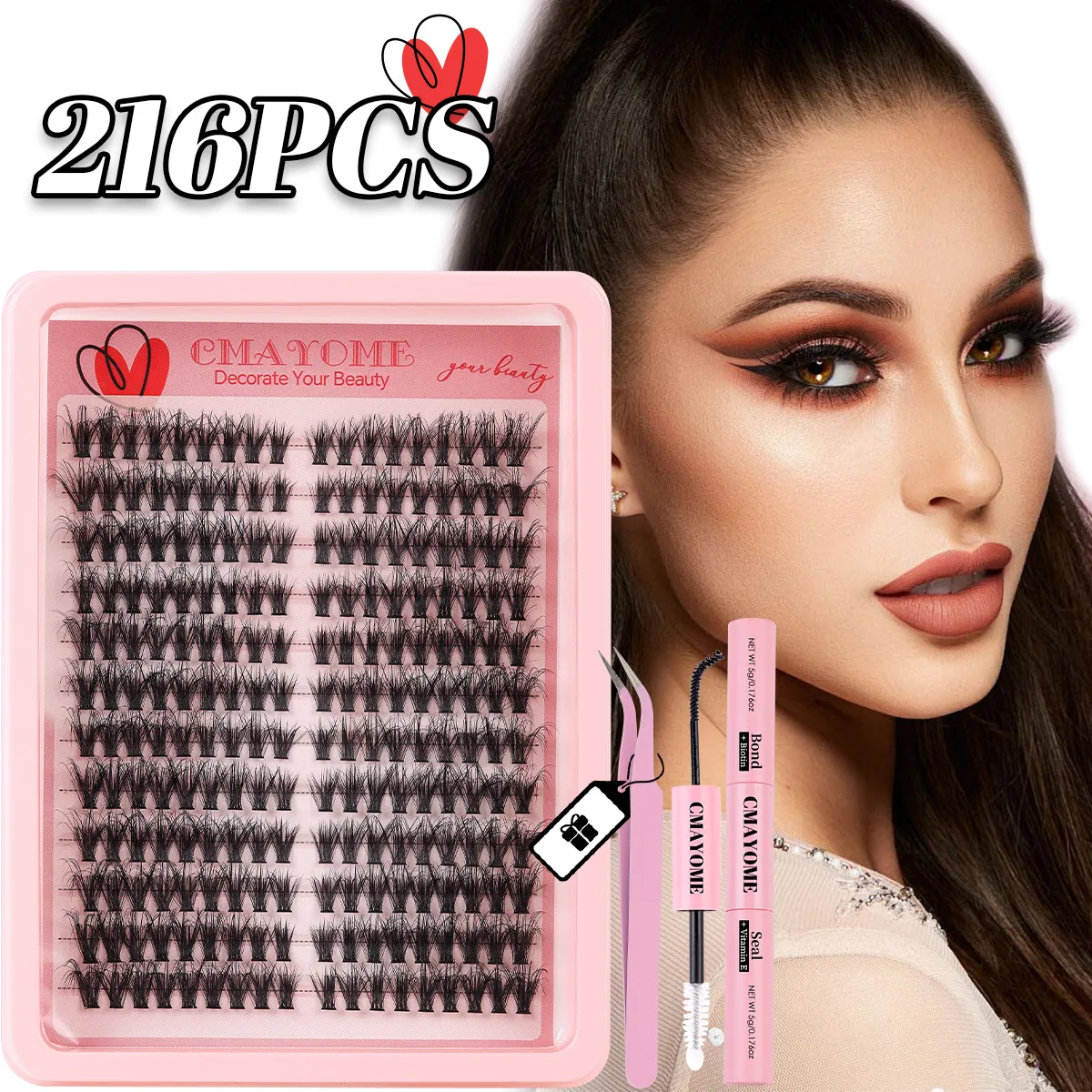 216 Cluster D Curl False Eyelashes - Imitation Mink Hair