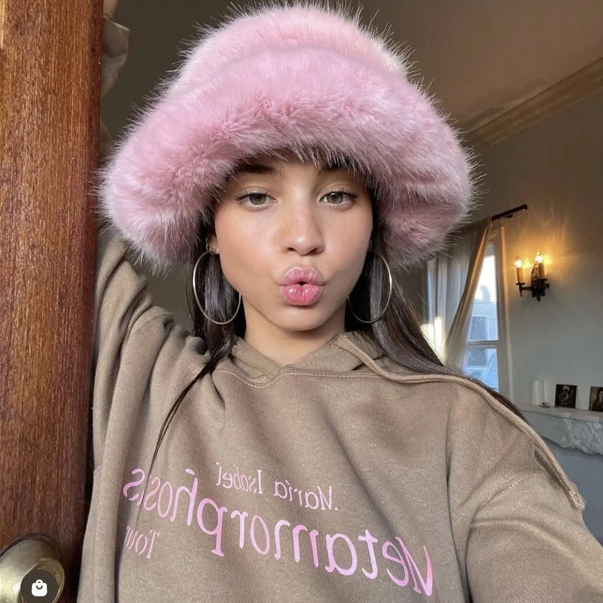 Women Fashion Casual Autumn Winter Solid Color Imitation Fur Plush Hat