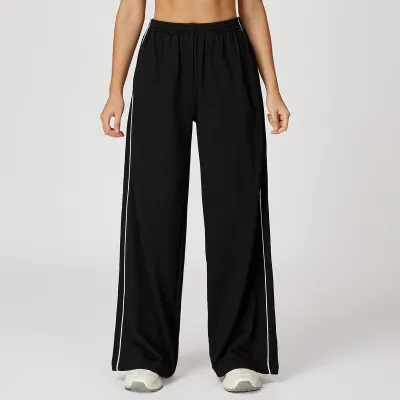 Women's Casual Color Contrast Loose High Waist Sports Pants