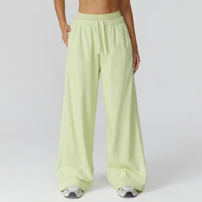 Women's Casual Color Contrast Loose High Waist Sports Pants