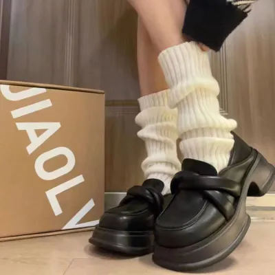 Girl Y2k Sweet Academy Style Spring And Autumn Mid-Tube Stacked Socks Leg Warmers