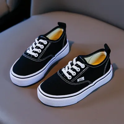 Children's Casual Solid Color Canvas Soft Sole Sneakers for Boys