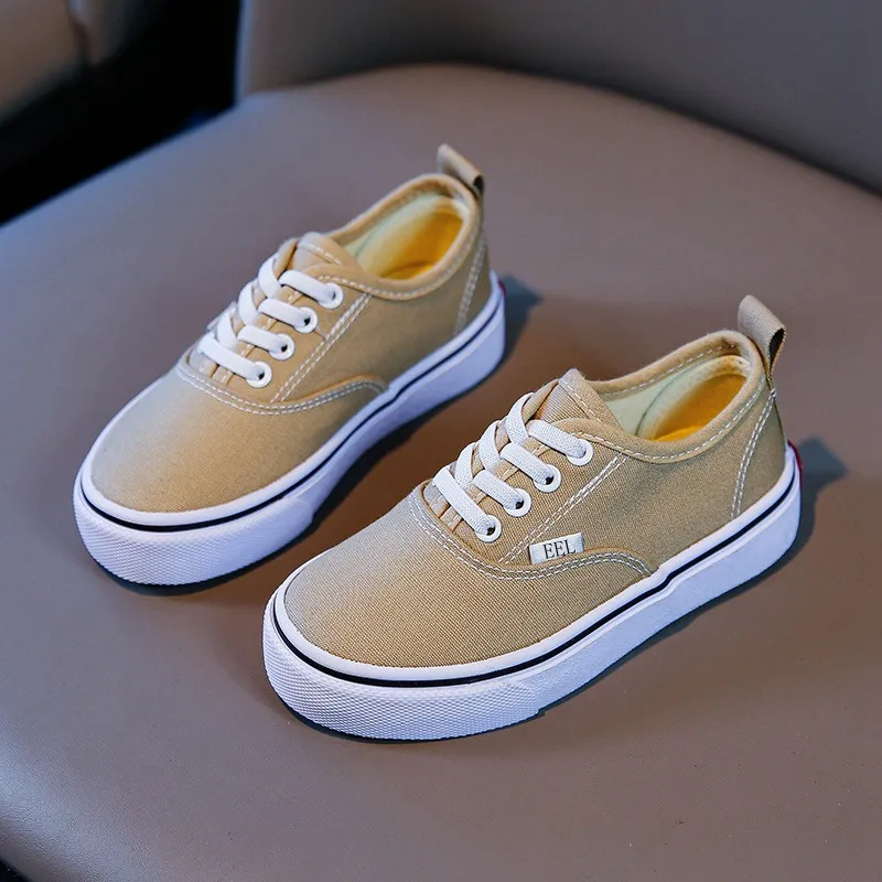 Children's Casual Solid Color Canvas Soft Sole Sneakers for Boys