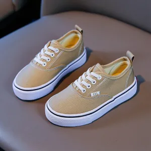 Children's Casual Solid Color Canvas Soft Sole Sneakers for Boys