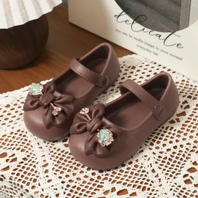 Girls Fashion Elegant Solid Color EVA Bowknot Shallow Non-Slip Shoes