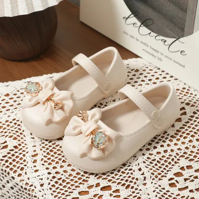 Girls Fashion Elegant Solid Color EVA Bowknot Shallow Non-Slip Shoes