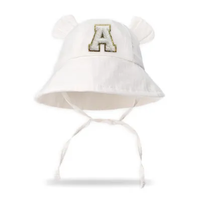 Baby Fashion Solid Color Cotton Letter Adjustable Sun Hat Kids Accessories