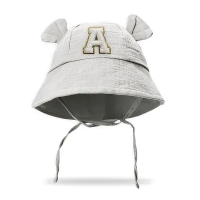 Baby Fashion Solid Color Cotton Letter Adjustable Sun Hat Kids Accessories