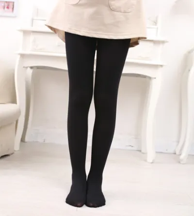 Girls Fashion Solid Color Spring Thin High Elastic Velvet Stocking