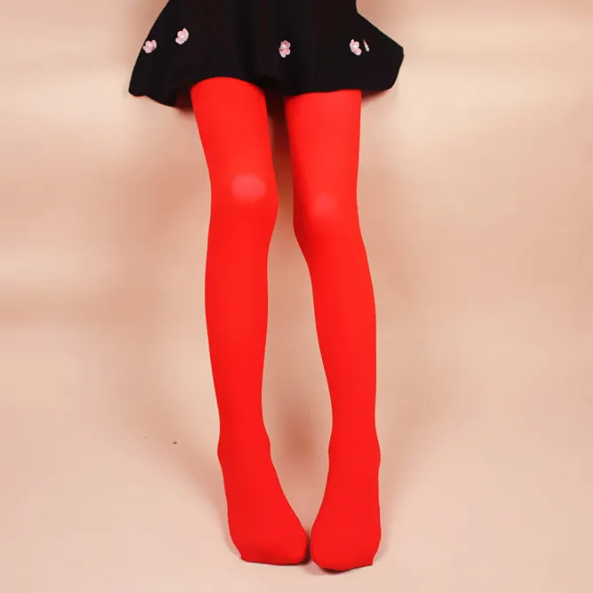 Girls Fashion Solid Color Spring Thin High Elastic Velvet Stocking