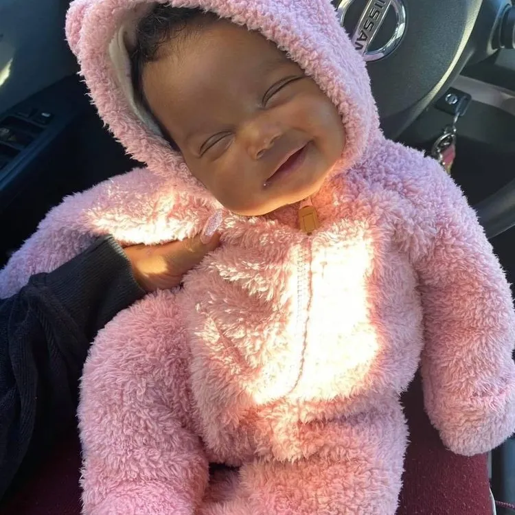 Autumn Winter Baby Cute Plush Hooded Rompers Zip-Up Thickening Leisure Long Sleeve Romper