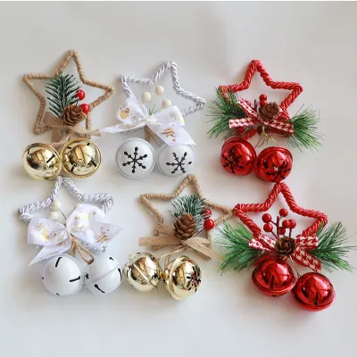 Snowflake Christmas Five-Pointed Star Bell Christmas Tree Decoration Pendant