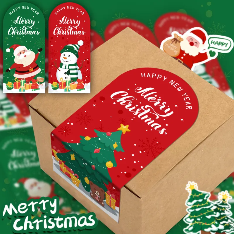 Christmas Santa Claus Gift Box Sealing Sticker 50-Piece Pack Self-Adhesive