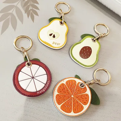 Fashion Cute Creative Pu Leather Fruit Keychain
