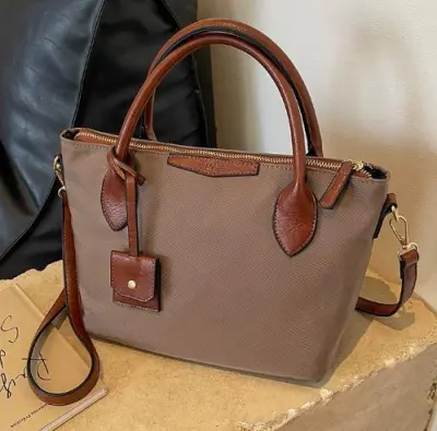 Women Fashion Simple Large Capacity Tote Handbag PU Soft Round
