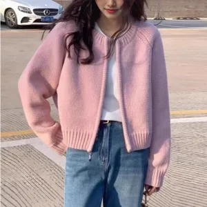 Women Casual Autumn Winter Zipper Cardigan Sweater