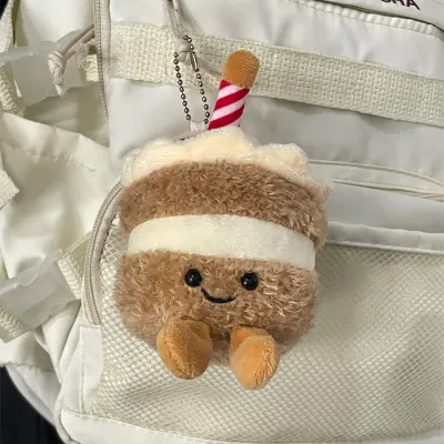 Cartoon Simulation Cake Plush Pendant Keychain