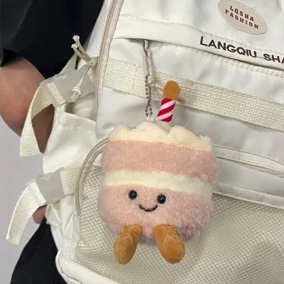 Simulation Cake Plush Cartoon Pendant Keychain