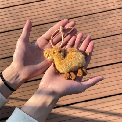 Lovely Plush Giraffe Animal Doll Keychain Pendant
