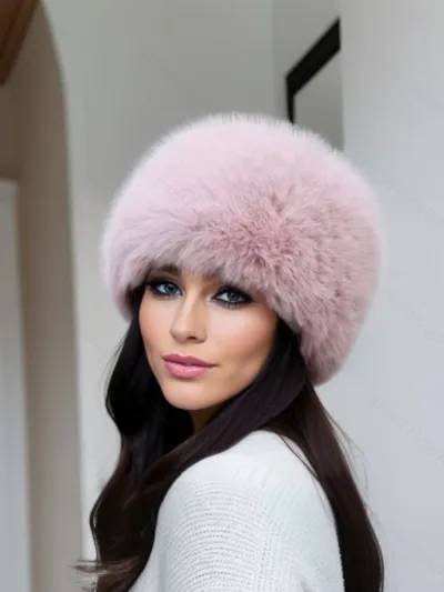 Autumn Winter Fashion Solid Color Warm Thick Plush Hat