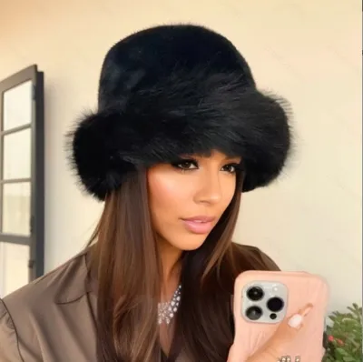 Autumn Winter Plush Warm Flat Top Hat