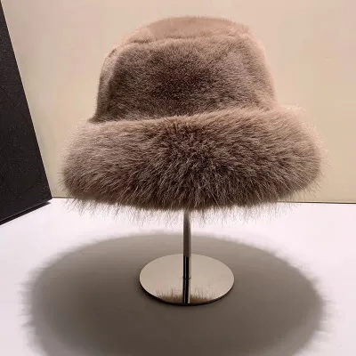 Autumn Winter Plush Warm Flat Top Hat