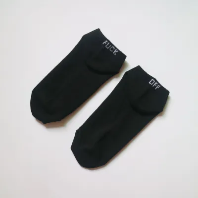 Men Cotton FUCK OFF Letter Socks Novelty Fun Socks