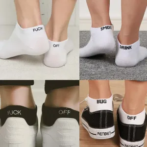 Men Cotton FUCK OFF Letter Socks Novelty Fun Socks