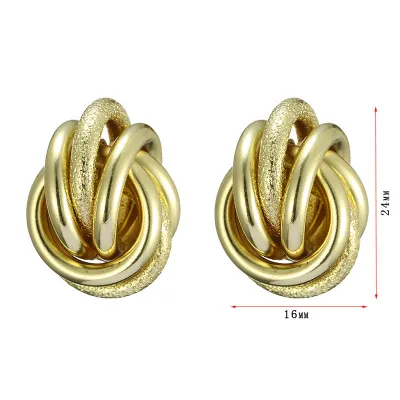 Simple Double-Layer Diamond Earrings Fashion Iron Geometric Hollow
