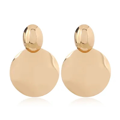 Exaggerated Fashion Geometric Iron Round Earrings