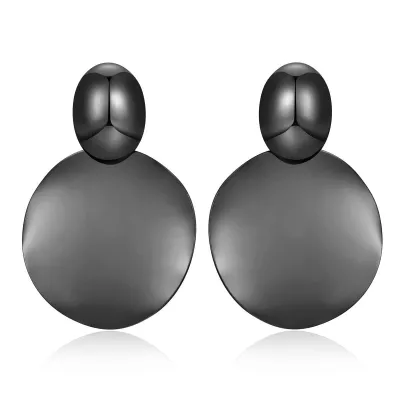 Exaggerated Fashion Geometric Iron Round Earrings