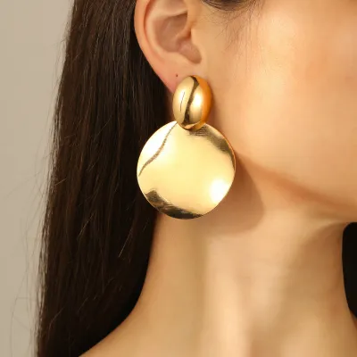 Exaggerated Fashion Metal Round Earrings