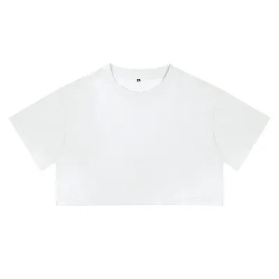 Women Casual Solid Color Breathable Round-Neck Short Sleeve Loose Sports Crop Top T-Shirt