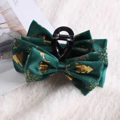 Christmas Bow Plush Hair Clip – Lovely Fresh Sweet Grip Headwear for Party