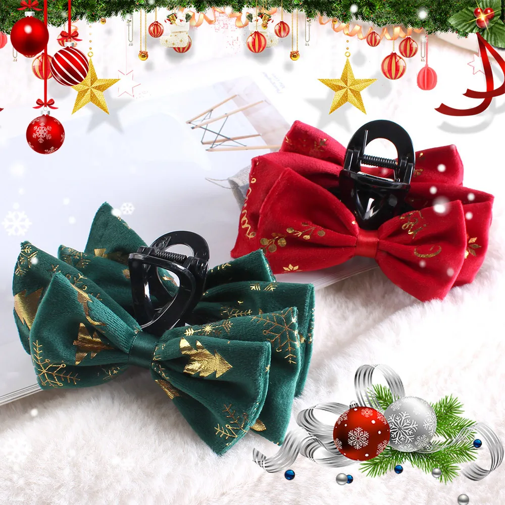 Christmas Bow Plush Hair Clip – Lovely Fresh Sweet Grip Headwear for Party