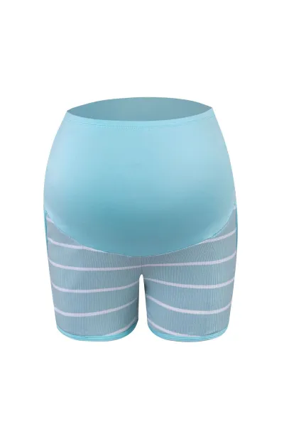 Maternity Sports Shorts with Stitching Stripe Design