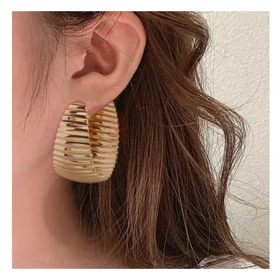 Women Fashion Retro Simple Geometric Diecast Earrings