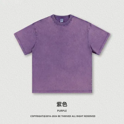 Men Fashion Retro Batik Round Neck Short Sleeve Solid Color T-Shirt