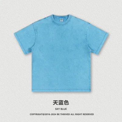 Men Fashion Retro Batik Round Neck Short Sleeve Solid Color T-Shirt
